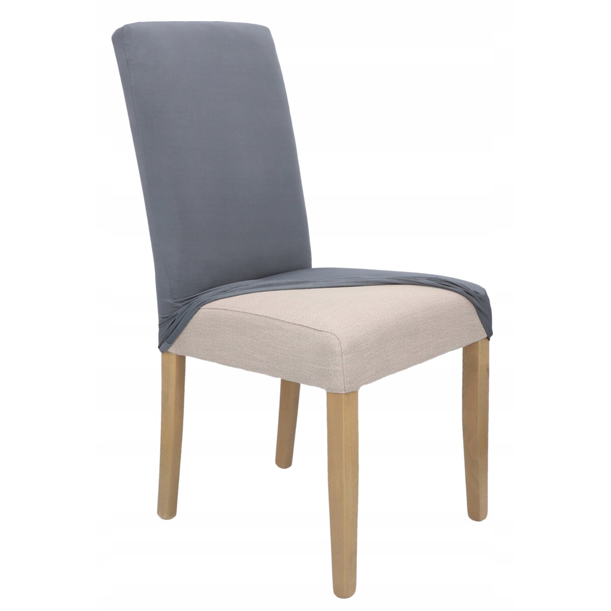 Pokrowiec Na Krzesło Szary Stalowy Elastyczny