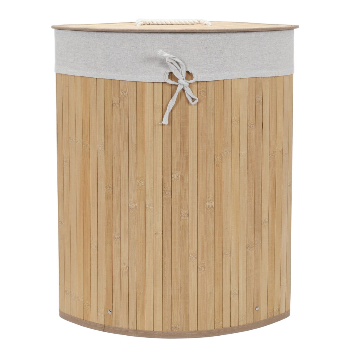 Narożny kosz na pranie ARCO, bambus, 60 l