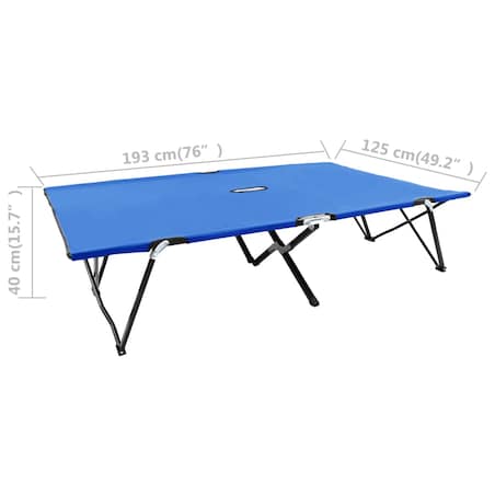 vidaXL Dwuosobowy leżak, składany, niebieski, stal