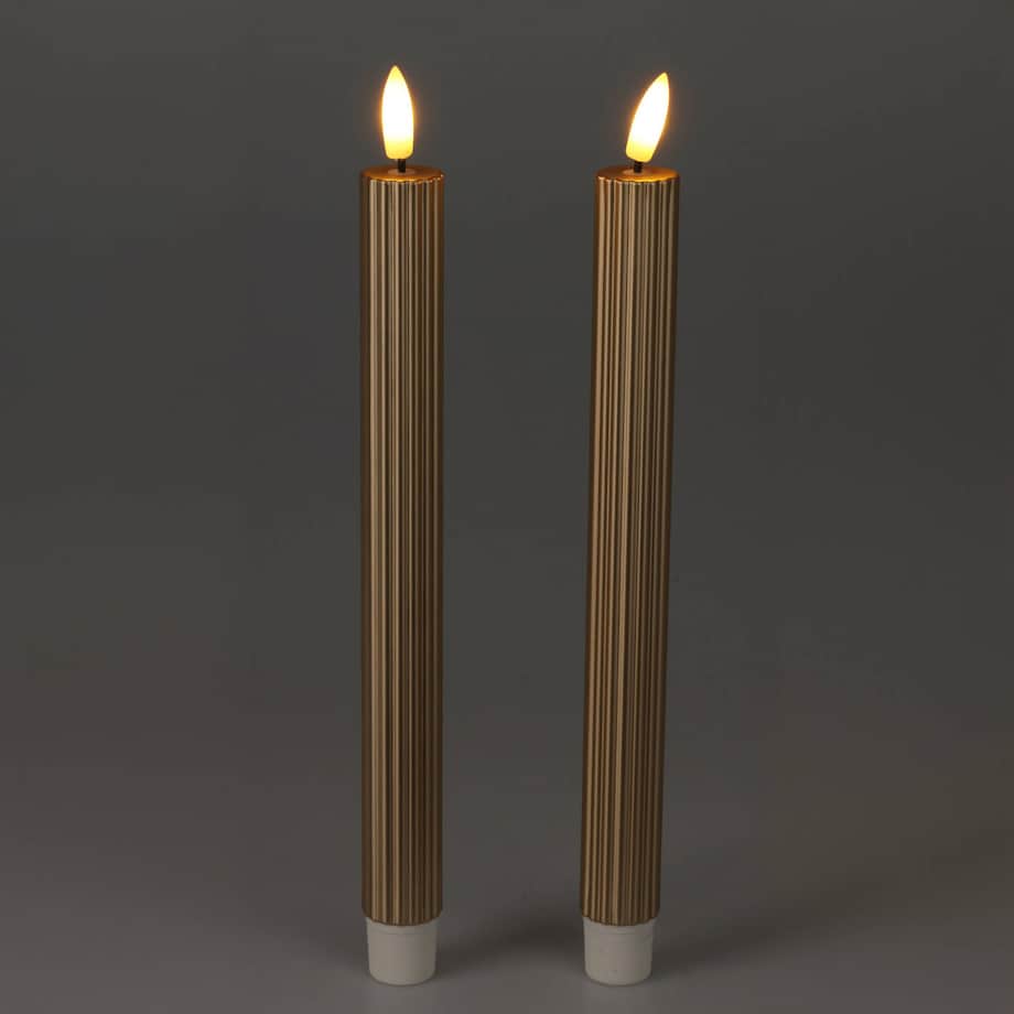 Woskowane świece stołowe z LED, 25 cm