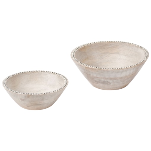 Zestaw 2 mis dekoracyjnych LUXOR Drewno mango Jasnobrązowy