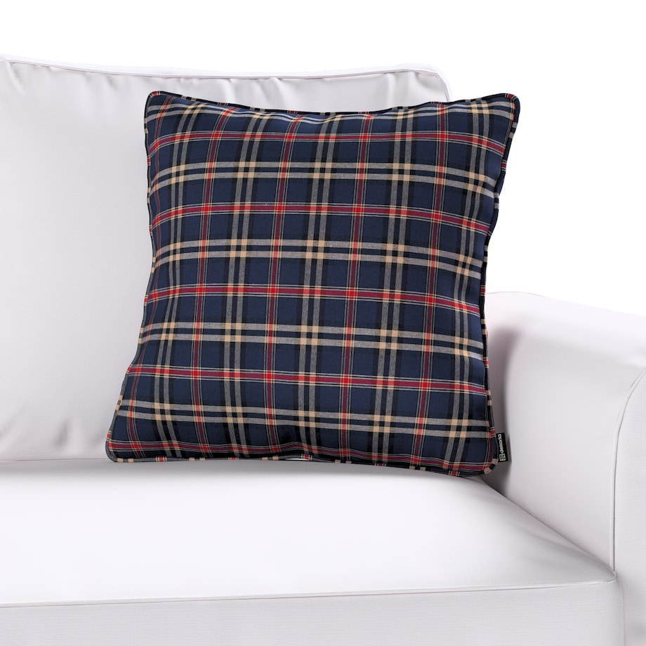 Poszewka Gabi na poduszkę 45x45 granatowo-czerwona kratka