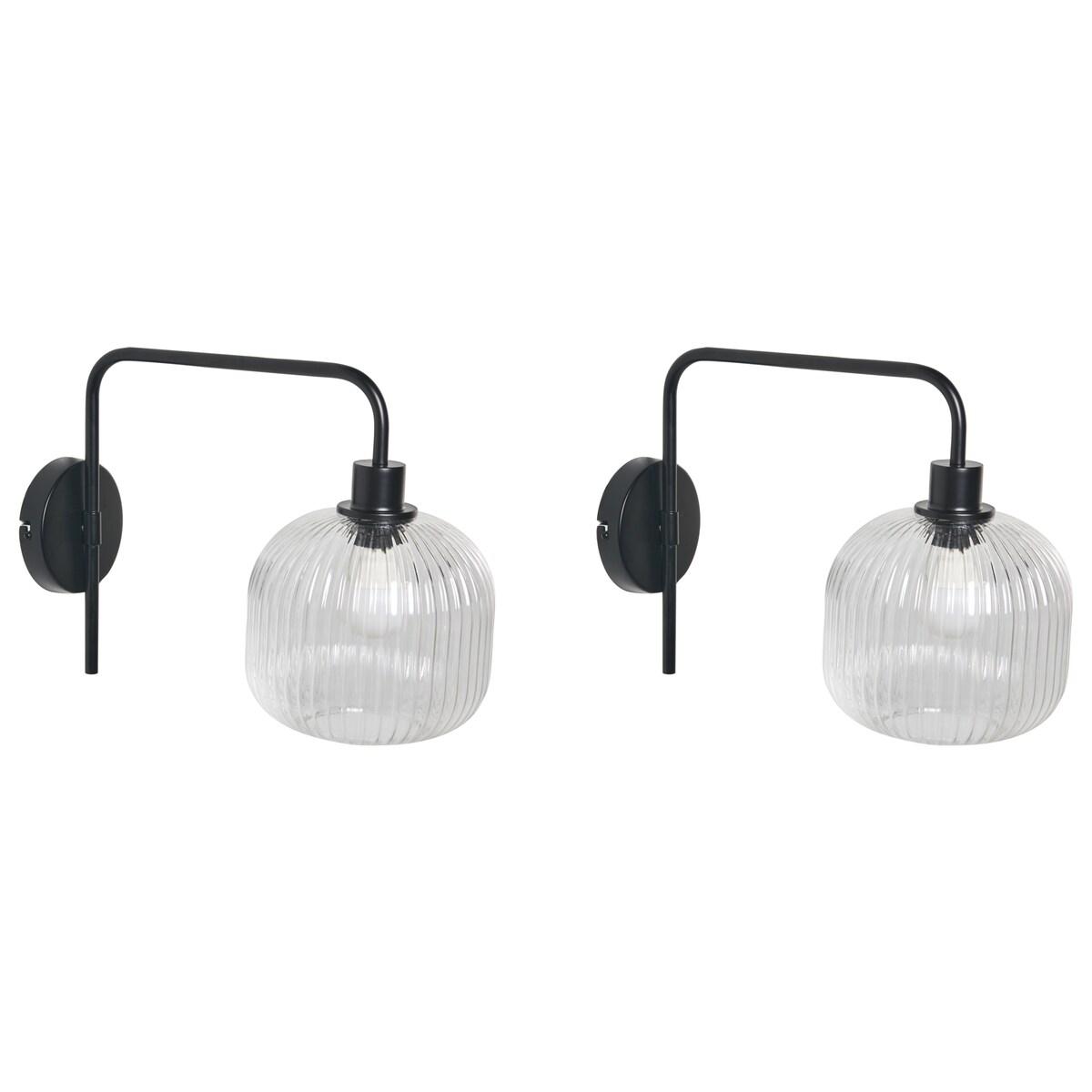 Zestaw 2 lamp ściennych COMAPALA Czarny Metal