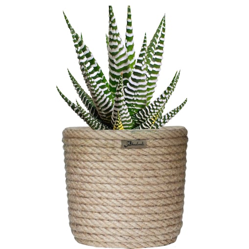 14 BOHO jutowa osłonka na doniczkę koszyk naturalny sznurek z trawy plecionej JUTA styl skandynawski etno loft wzór 14/200