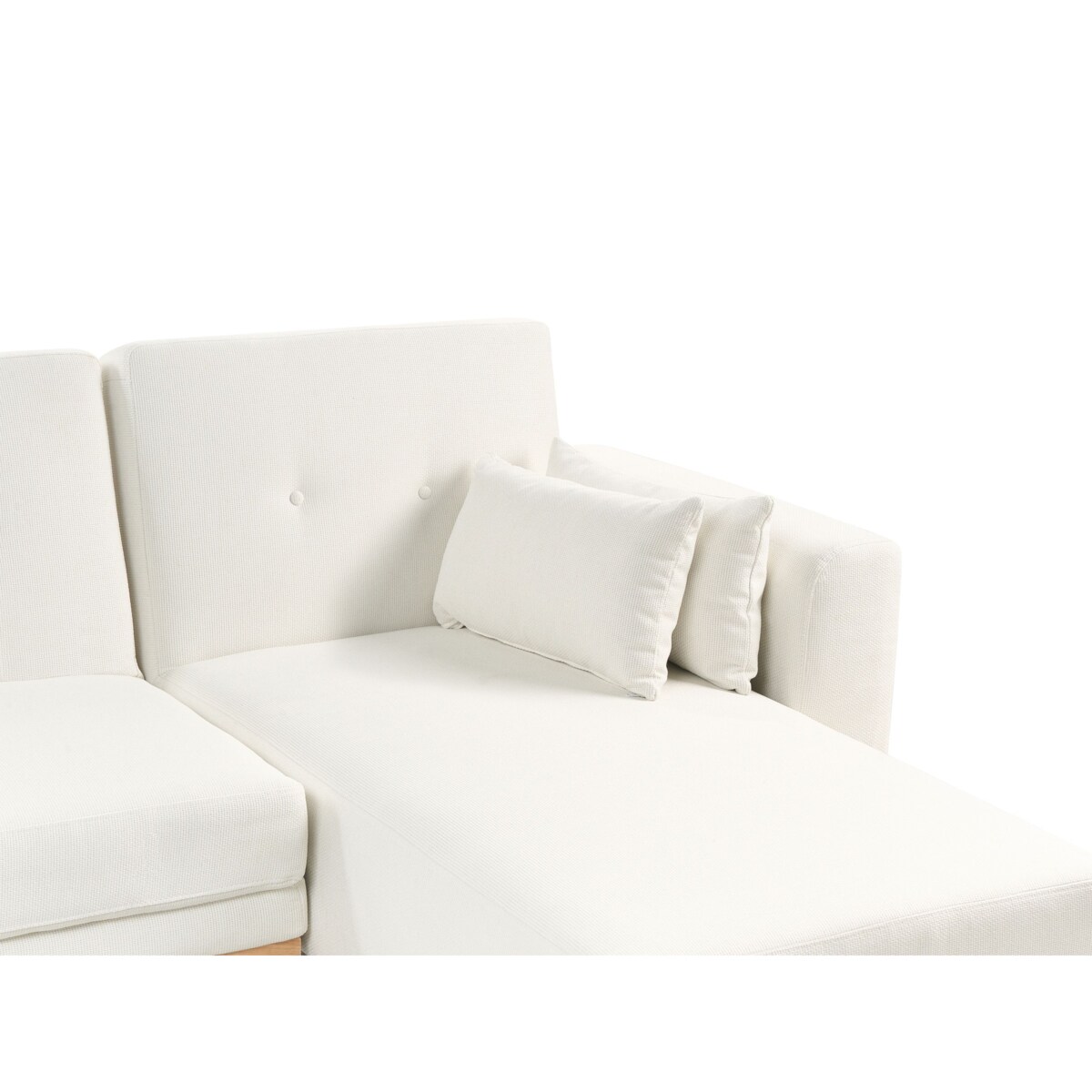 Narożnik rozkładany KAARINA Biały dla 3 osób Lewostronny