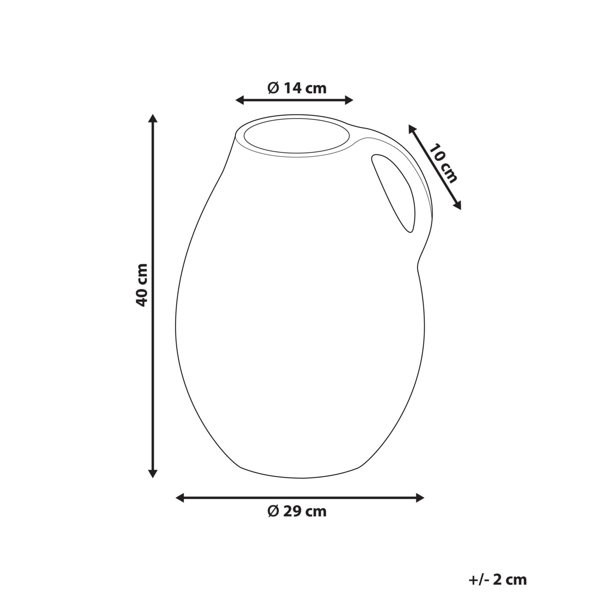 Terakota Wazon dekoracyjny 40 Beżowy KULIM