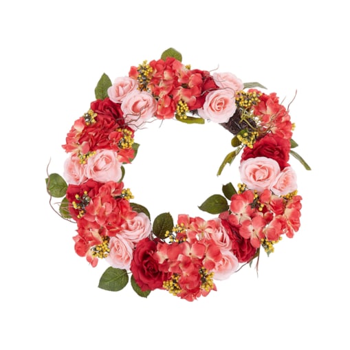 Wieniec dekoracyjny 50 cm czerwono-różowy AGULO