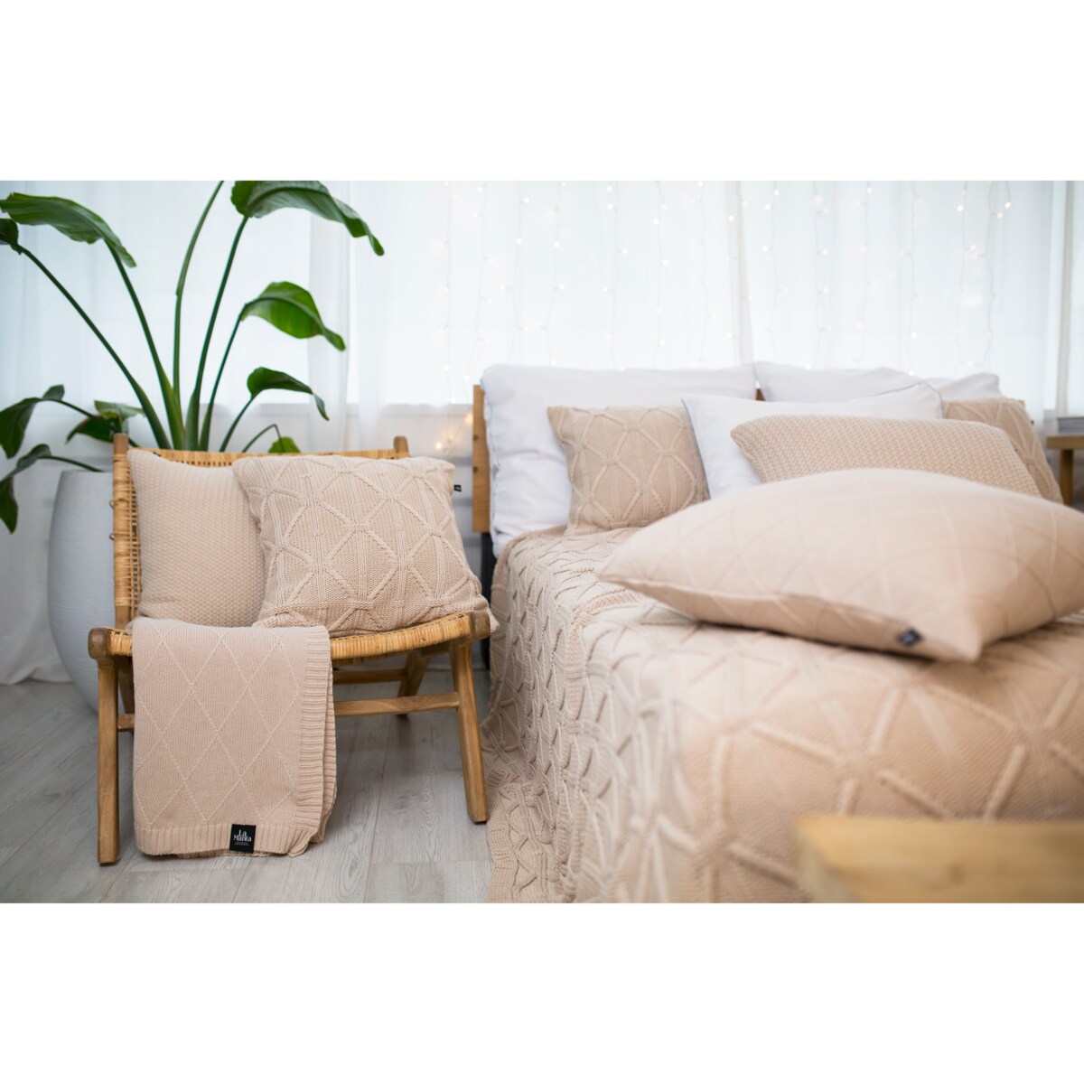 Narzuta brytyjska beżowa, 220 x 240 cm, La Manta