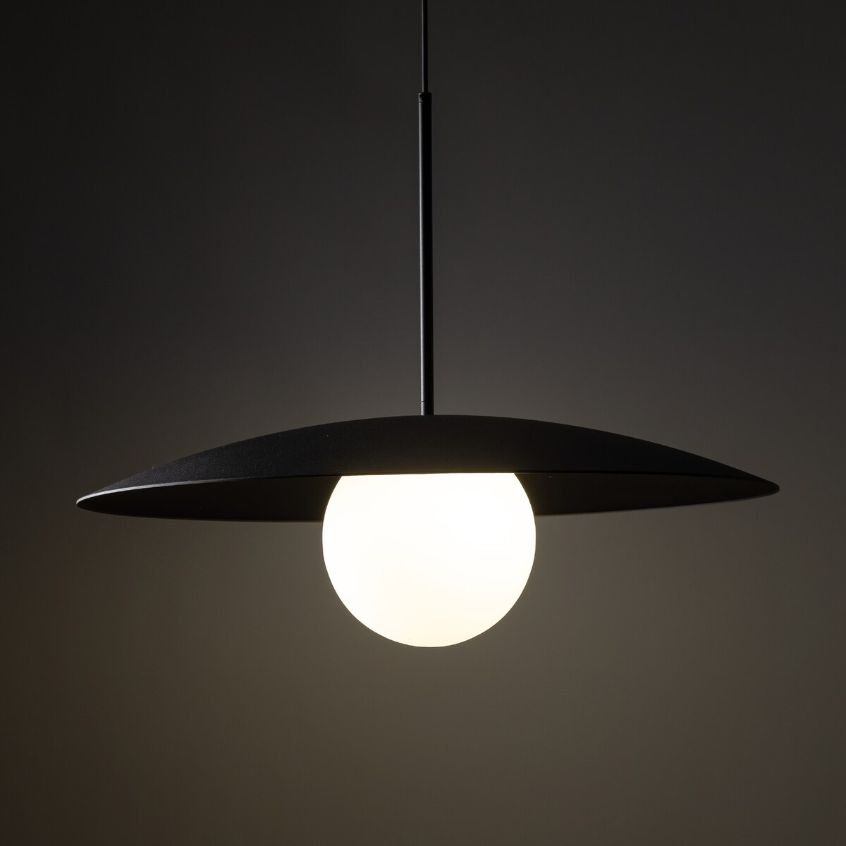 Lampa Wisząca SLATE Czarna-Biała, Szklana, Ø 65 cm, E27, TK Lighting