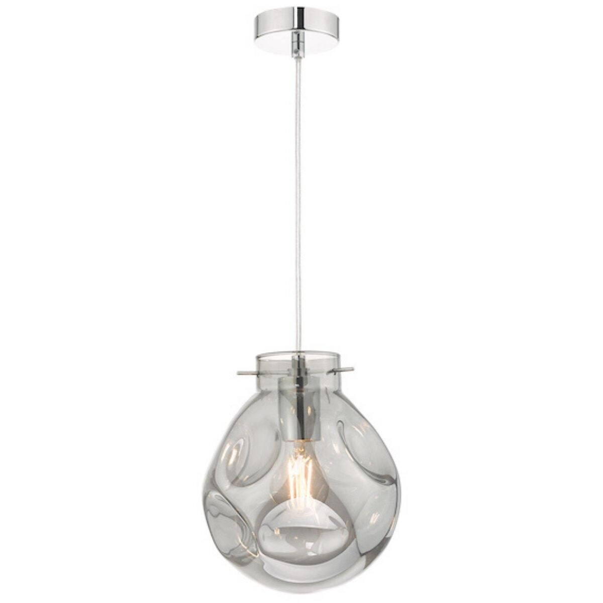 Designerski zwis Quinn QUI0110 Dar Lighting kula szkło dymione chrom