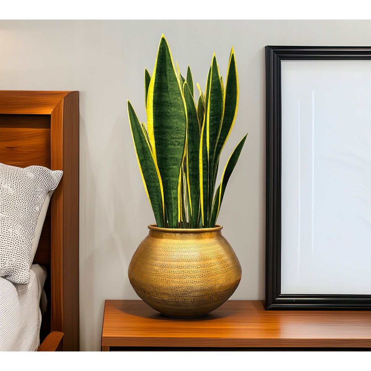 DONICZKA OSŁONKA ZŁOTA DUŻA 28cm płaska loft na bonsai zamiokulkas taras