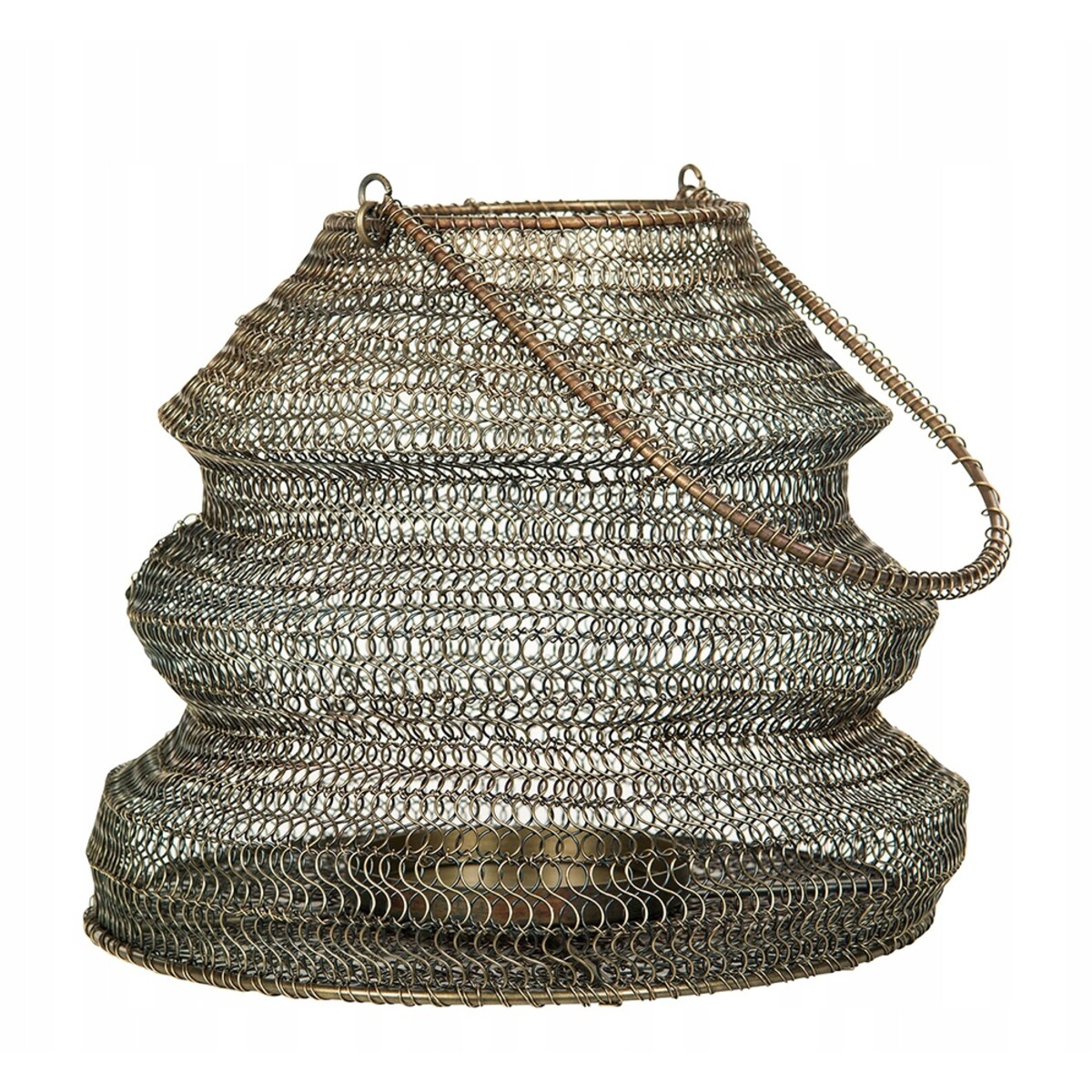 LAMPION STYL LOFT metalowy złoty wys. 23cm