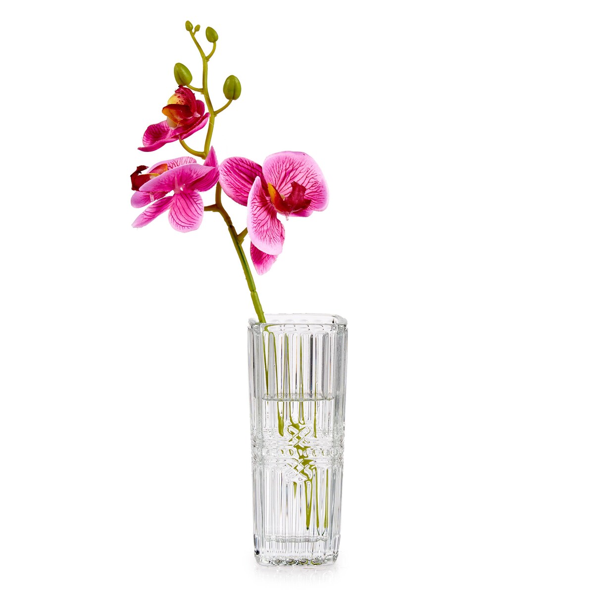 Kwadratowy wazon z kryształowym wzorem, 15 cm