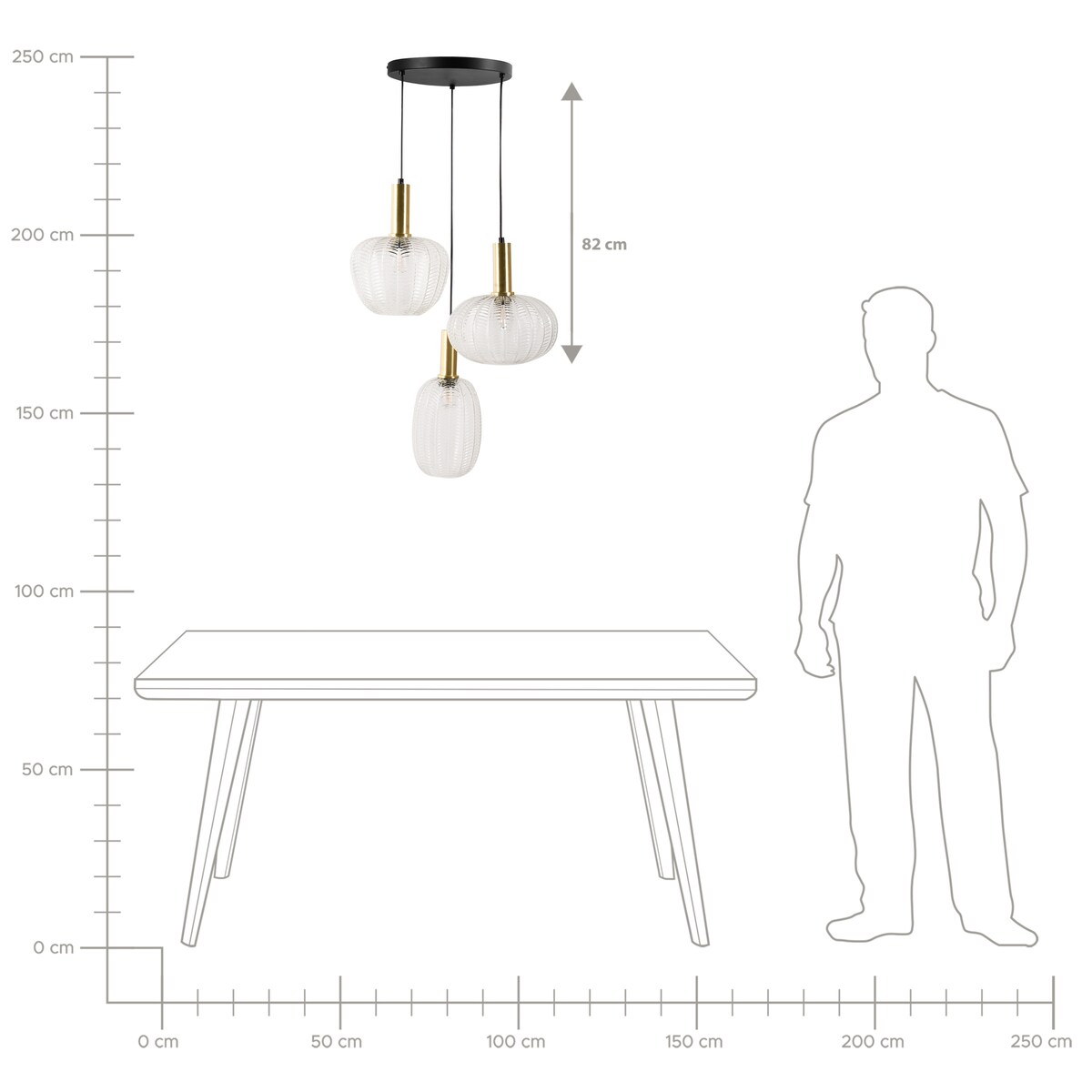 Lampa wisząca NJORO Szkło Przezroczysty