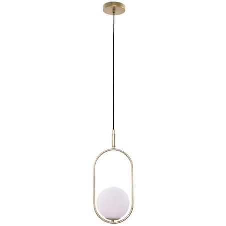 Wisząca LAMPA modernistyczna CORDEL 31-73457 Candellux metalowa OPRAWA zwis szklana kula ball mosiężna biała