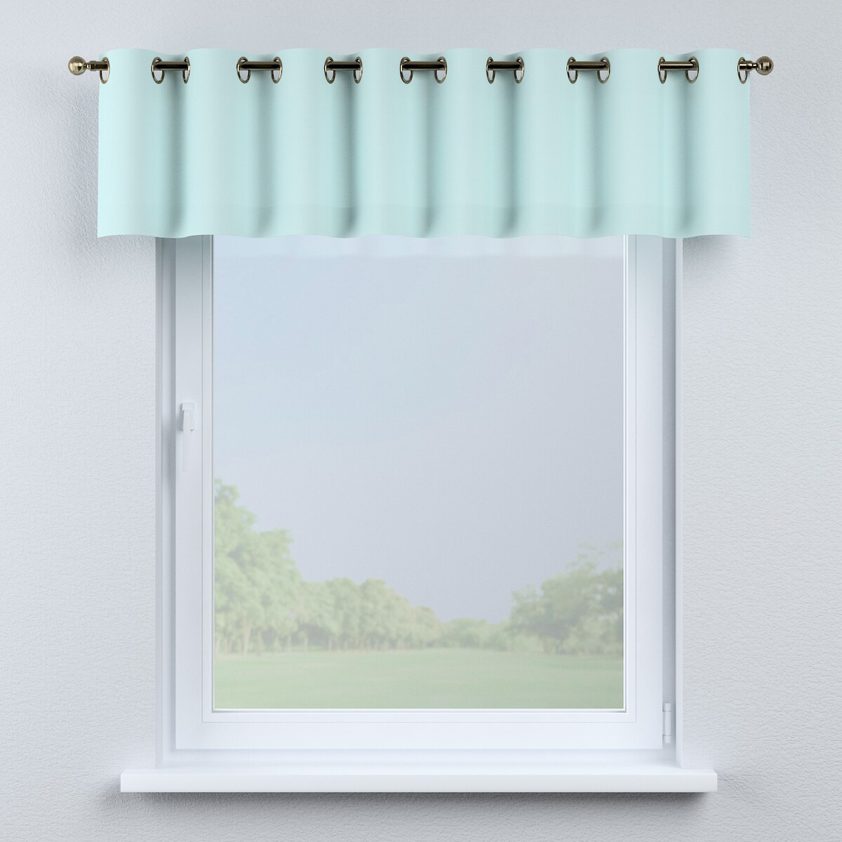 Lambrekin na kółkach 390x40 pastelowy błękit