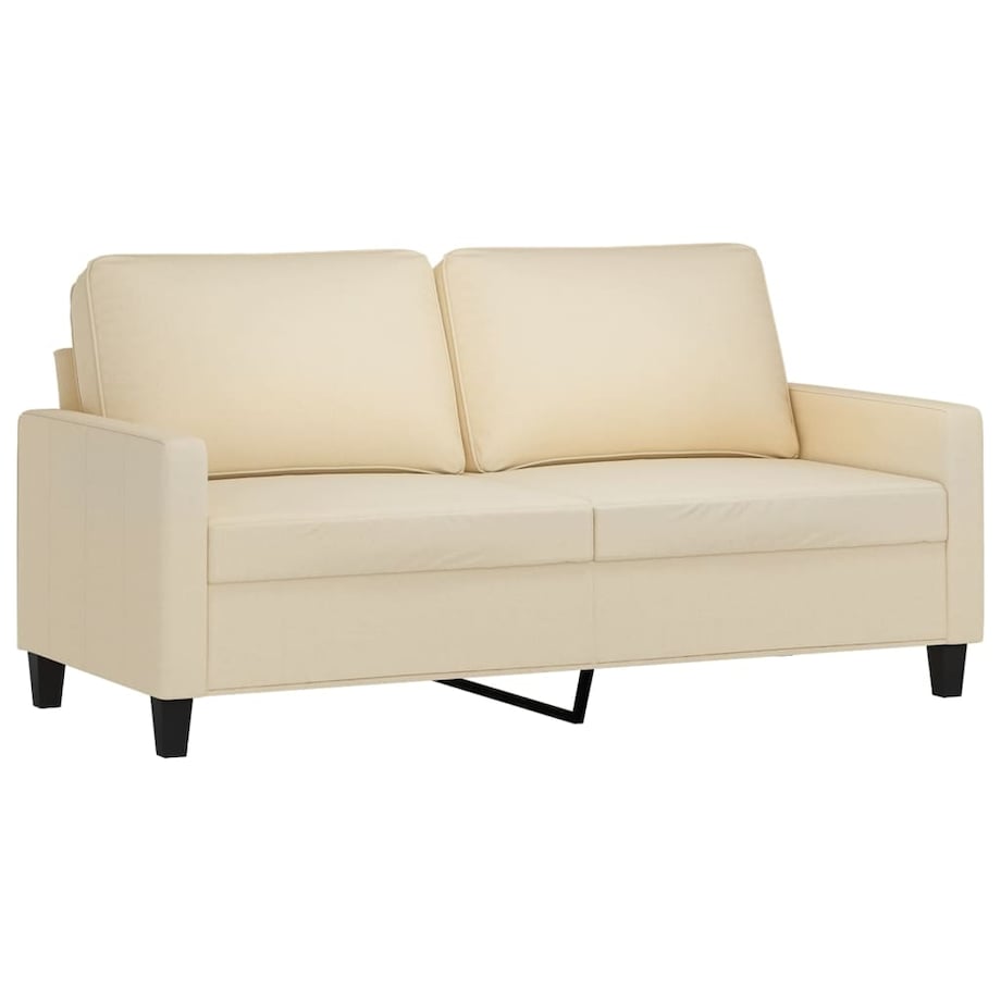 vidaXL 2-osobowa sofa, kremowa, 140 cm, tapicerowana tkaniną