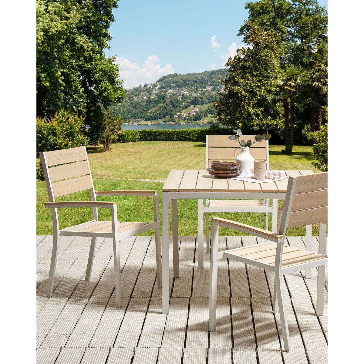 Zestaw 4 krzeseł ogrodowych beżowy PRATO