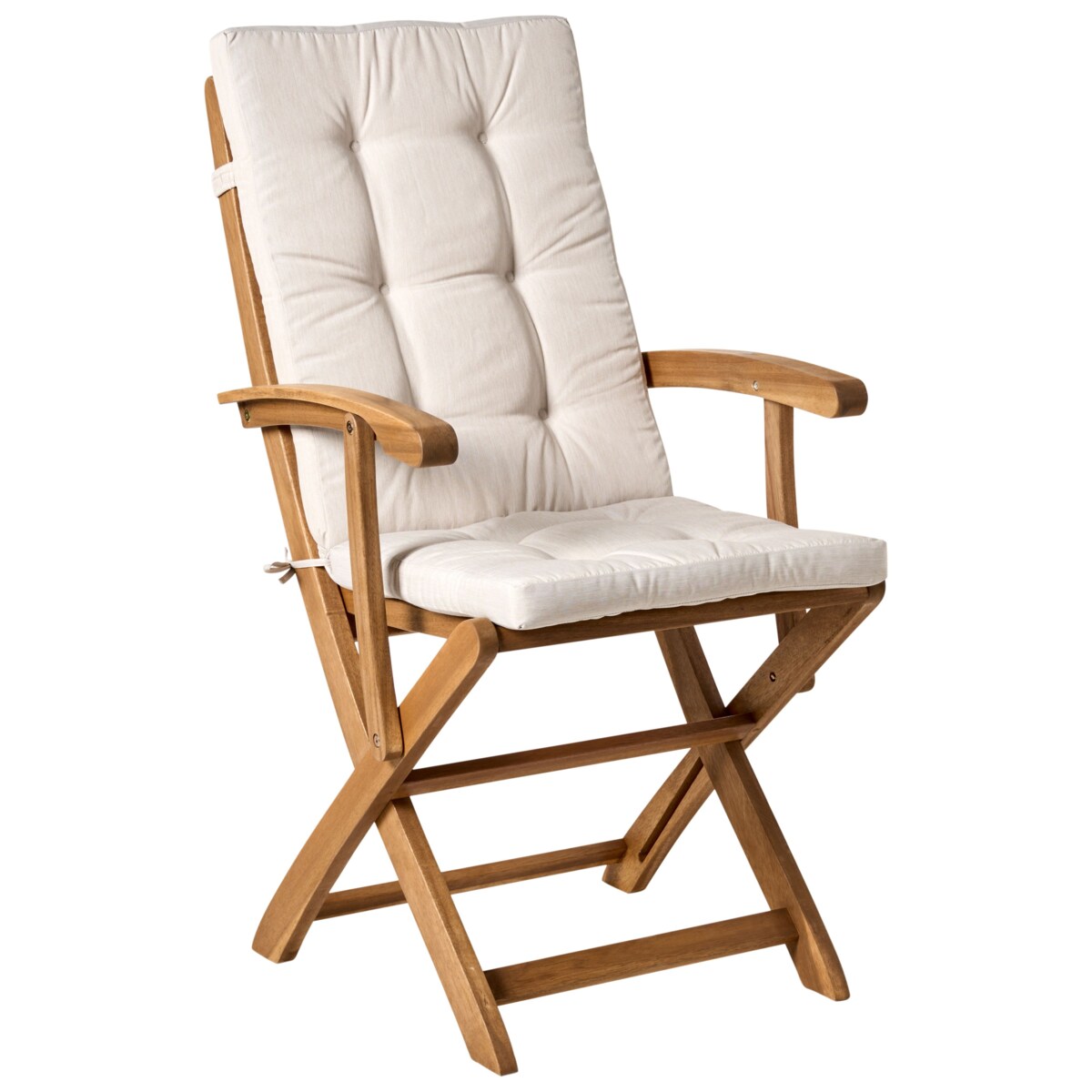 Zestaw 2 krzeseł ogrodowych z poduszkami MAUI PREMIUM Drewno akacjowe Jasnobeżowy