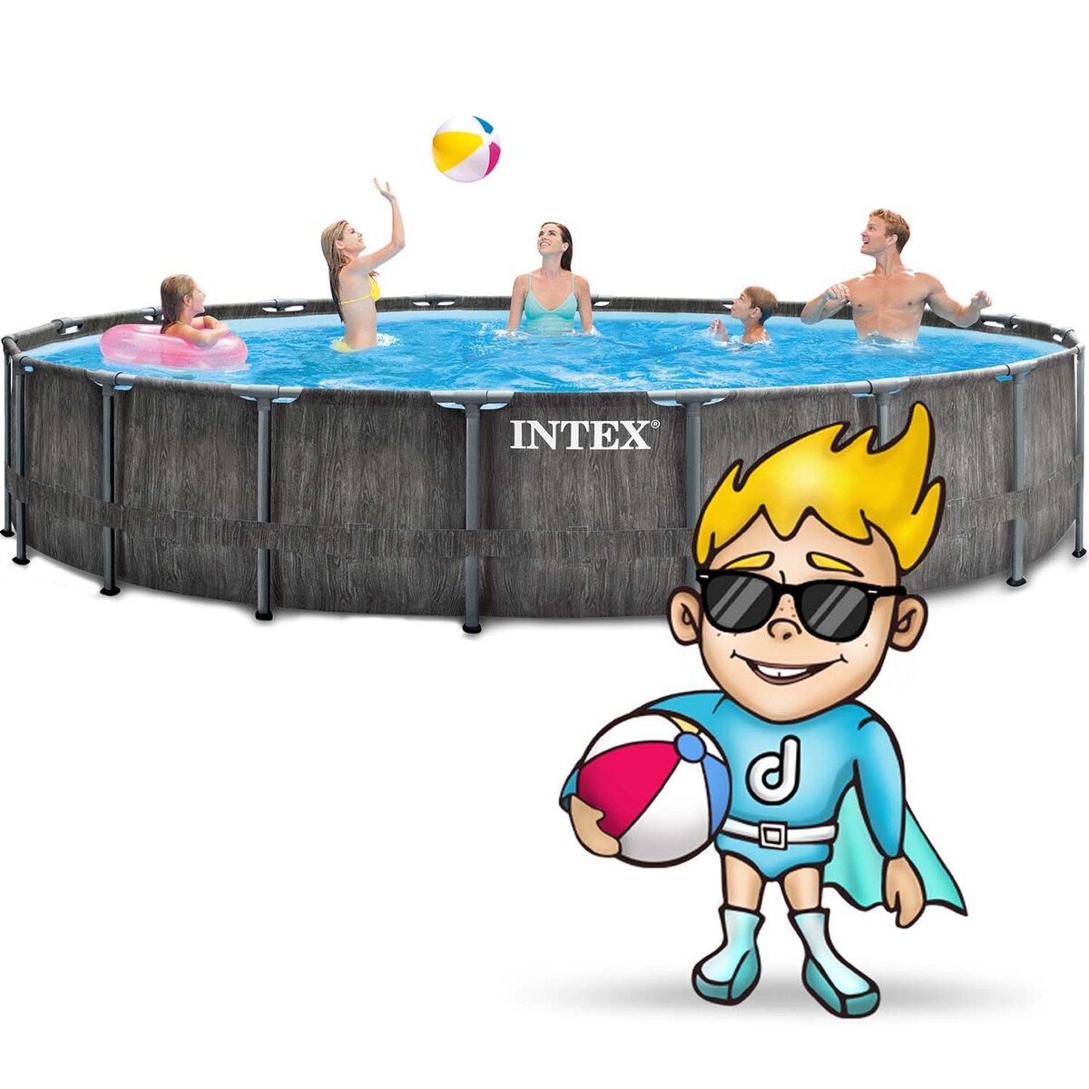 Basen ogrodowy stelażowy Intex 26744 549x122cm 21w1 zestaw gotowy na lato