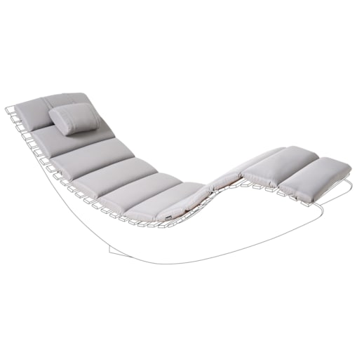 Poduszka na leżak ogrodowy BRESCIA PREMIUM 180 x 60 cm Jasnoszary