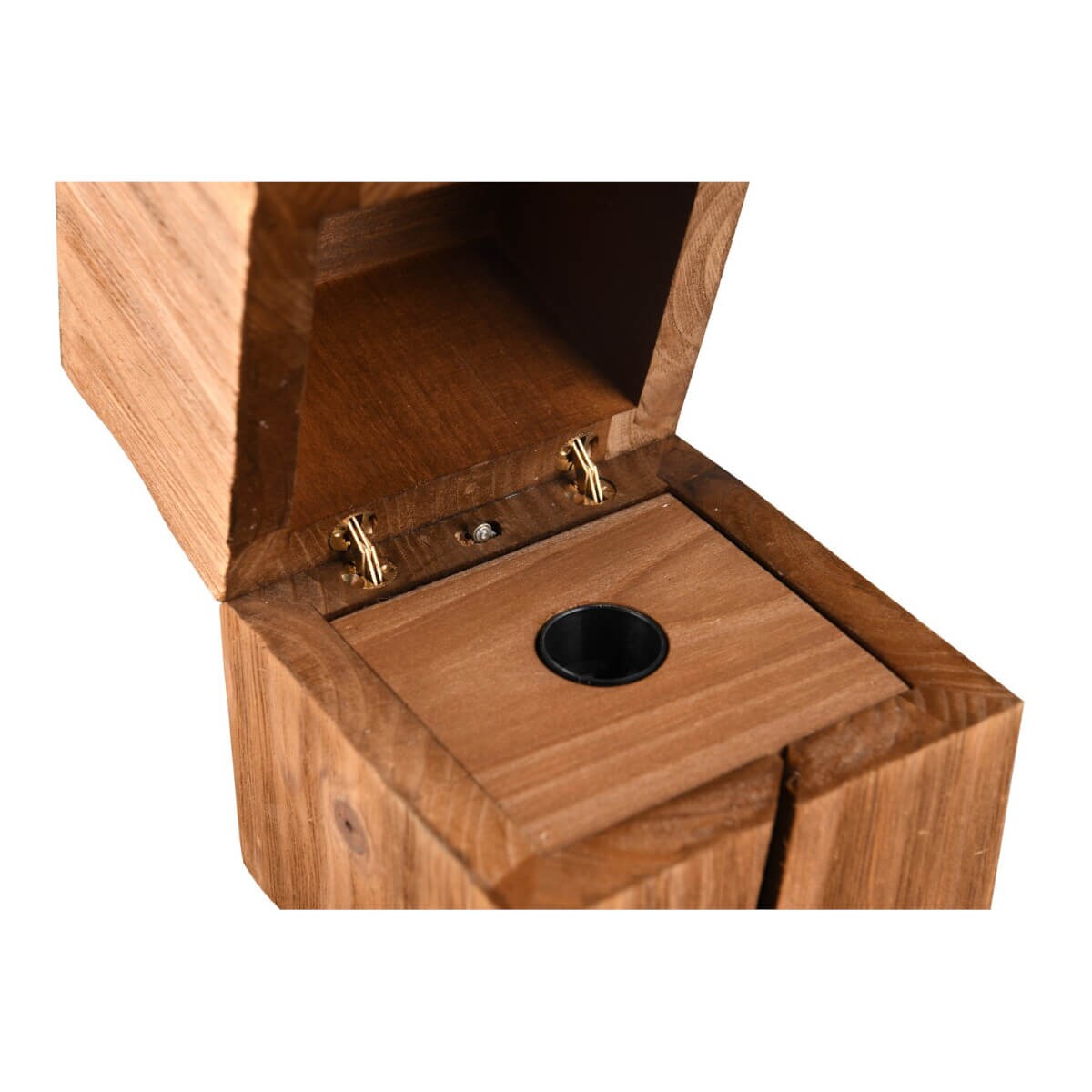 Drewniana lampa stołowa z włącznikiem Treasure 514110130 Trio brązowa