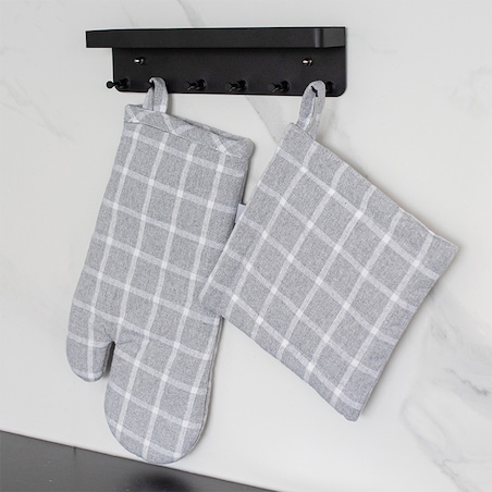 Wieszak ścienny z półką na klucze akcesoria czarny metalowy haczyki