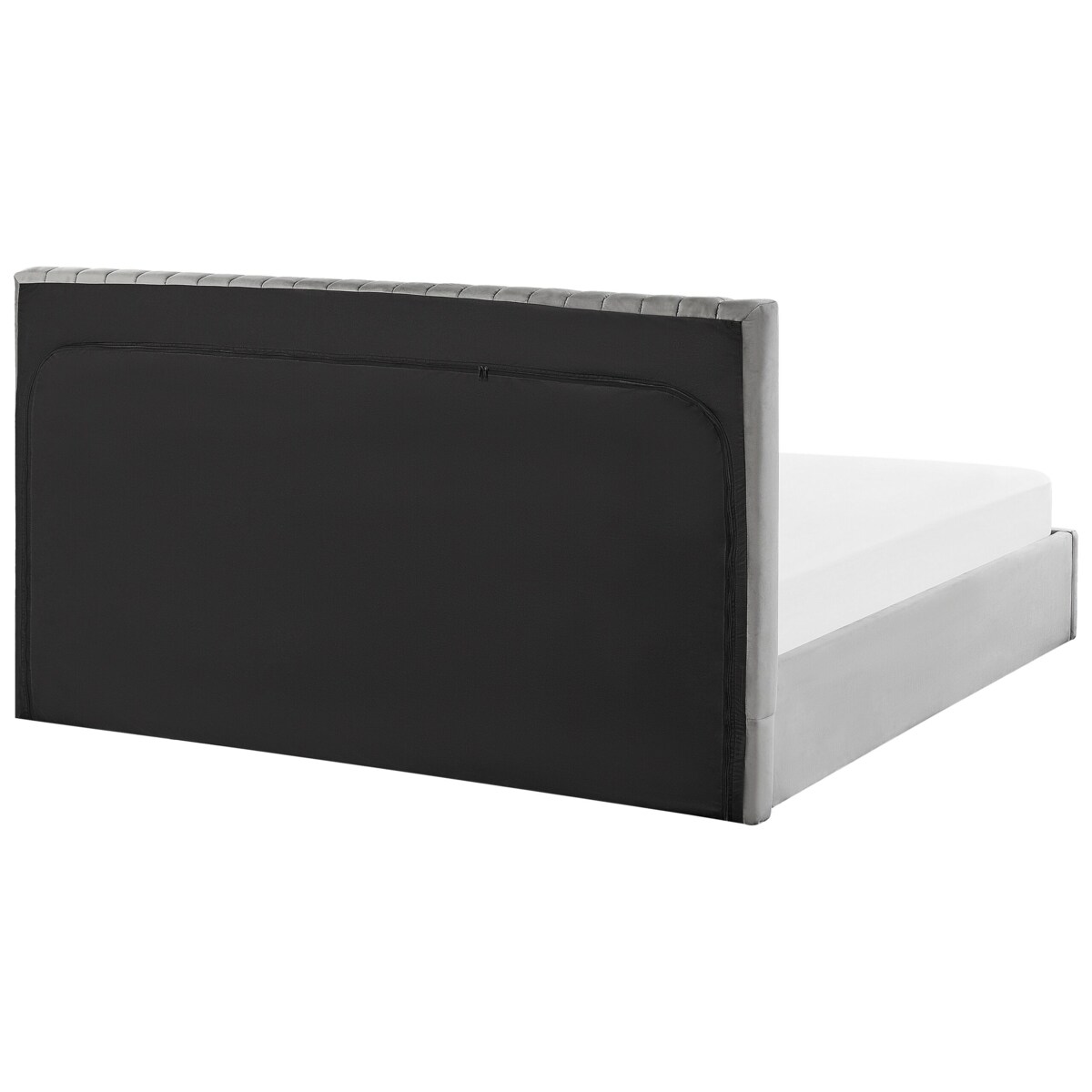 Łóżko z pojemnikiem welurowe 180 x 200 cm szare VION