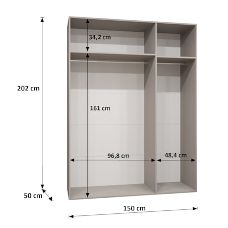 Szafa uchylna otwierana ALICANTE 2 150 wys. 202 cm Czarny + u. Złoty