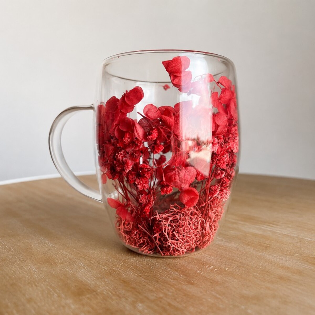 Szklanka termiczna z kwiatami w środku, pełne kwiatów mix, czerwone red 300ml 1szt SZK193