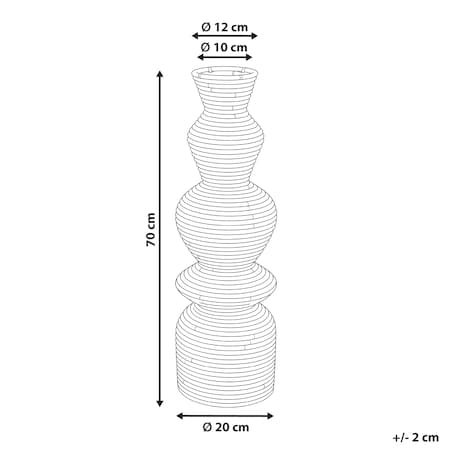 Wazon dekoracyjny NUORO Rattan 70 cm Naturalny