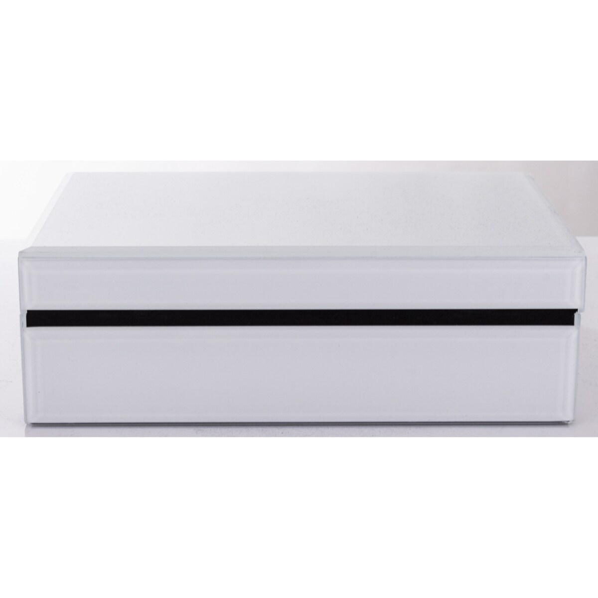 Szkatułka z MDFu z agatem 8x24,5x18,5 cm biała