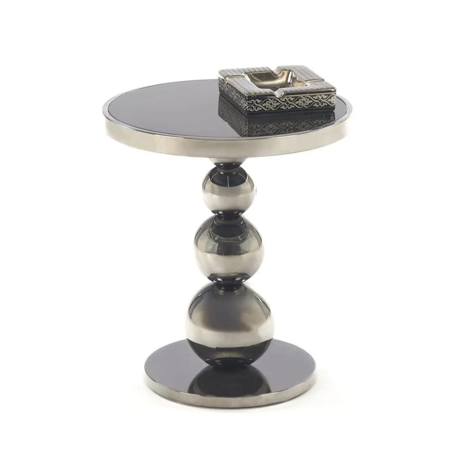 Stolik kawowy CARLA 40x40cm czarny/srebrny