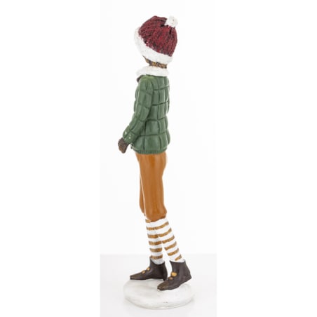 Figurka - Zimowa dziewczynka 26x7x7 cm TOSIA w brązowych spodniach