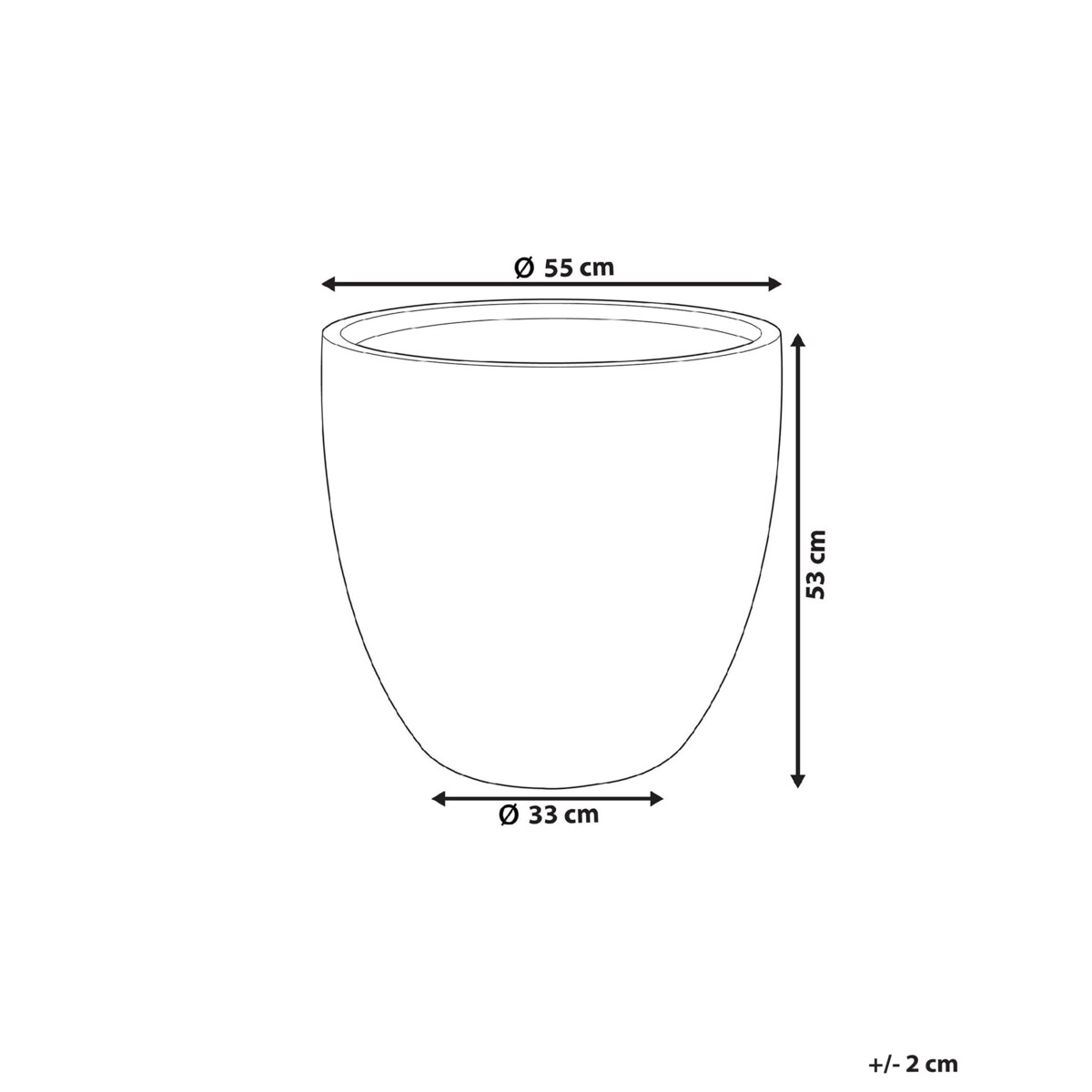 Doniczka 55 x 55 x 53 cm kremowa KANNIA