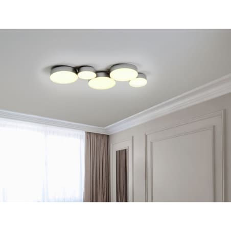 Lampa sufitowa LED 5-punktowa metalowa srebrna LUGA