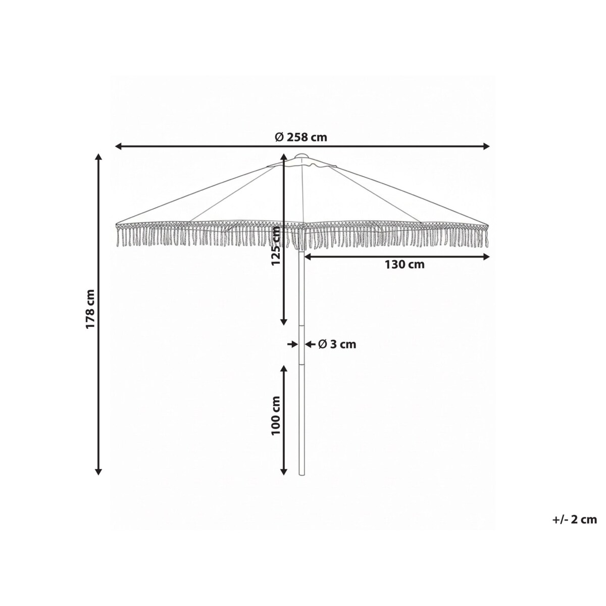 Parasol ogrodowy 258 cm MURASA Beżowy