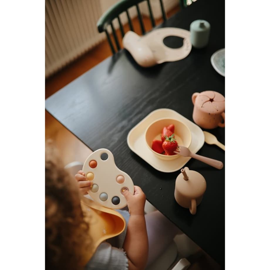 Mushie Sztućce dla dzieci - łyżka i widelec Blush