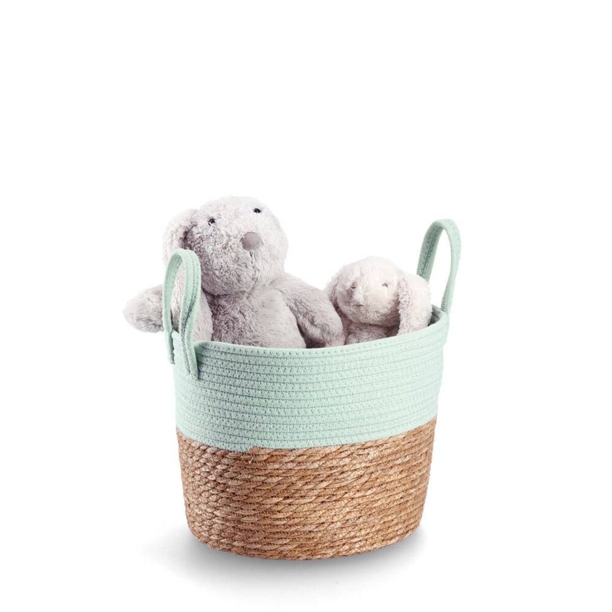 Kosz do przechowywania z plecionki, bawełna + hiacynt wodny