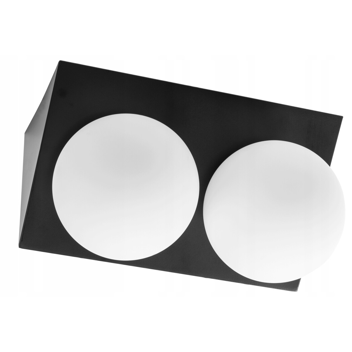 Lampa Ścienna Kinkiet Metalowy Czarny Biały Klosz