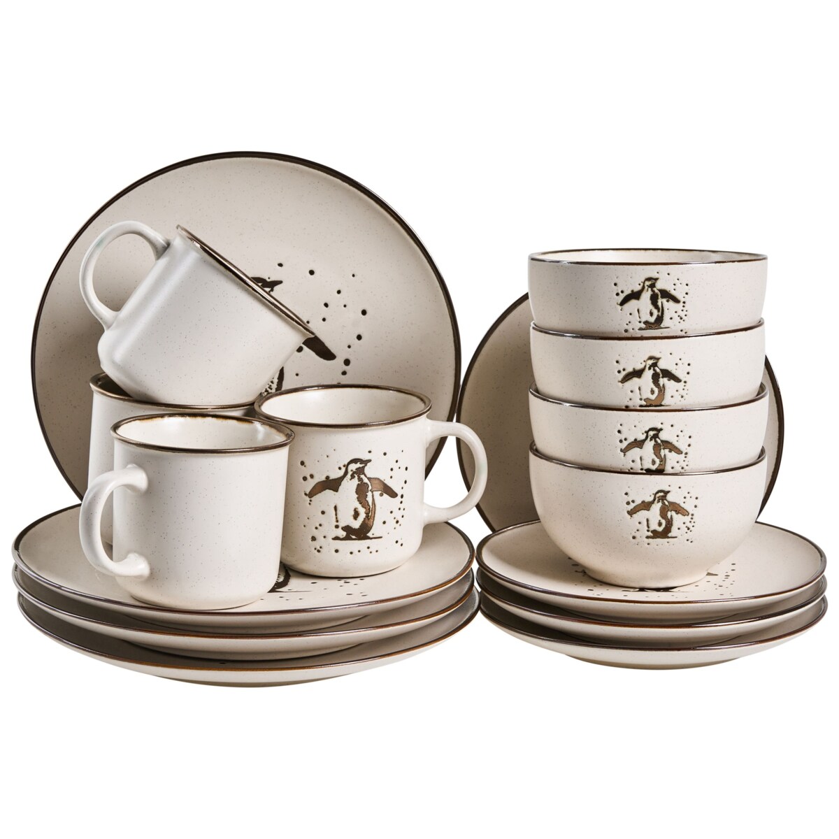 Zastawa stołowa 16-częściowa CINNAMON Kamionka Złamana biel