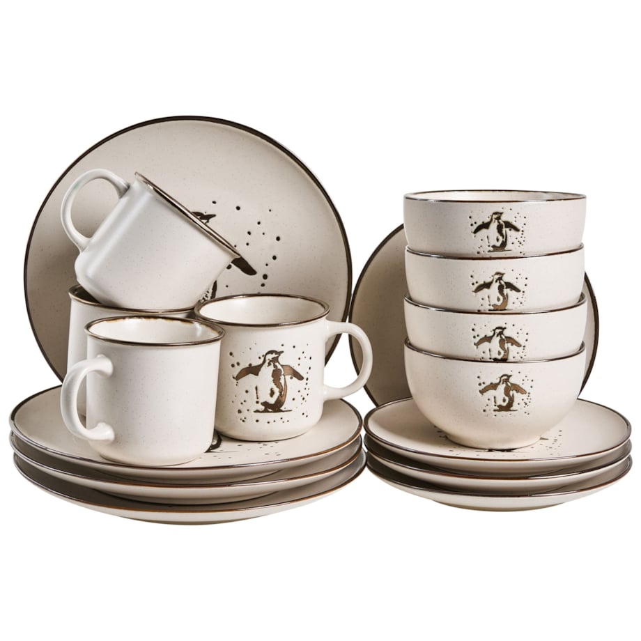 Zastawa stołowa 16-częściowa CINNAMON Kamionka Złamana biel