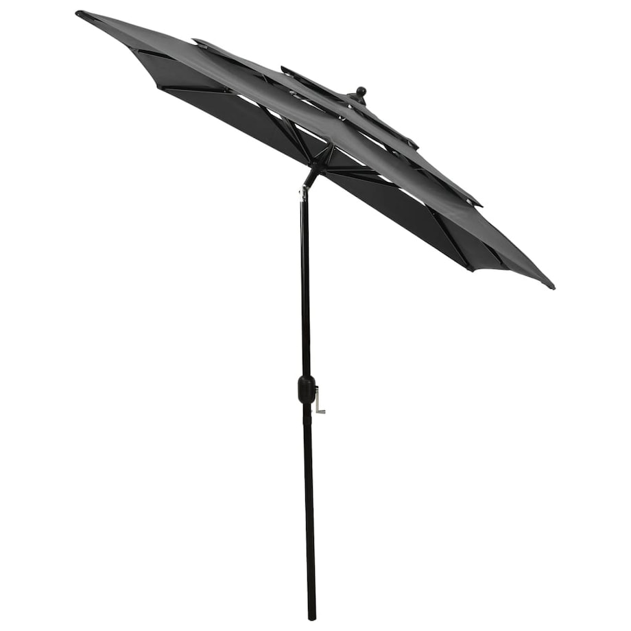 vidaXL 3-poziomowy parasol na aluminiowym słupku, antracytowy, 2x2 m