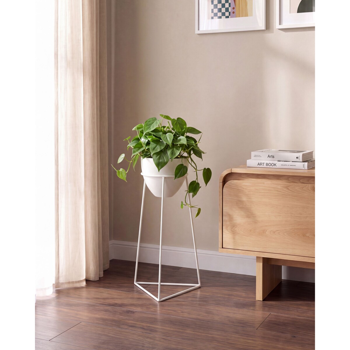 Donica na nóżkach LIPARIS 30 cm Metal Biały