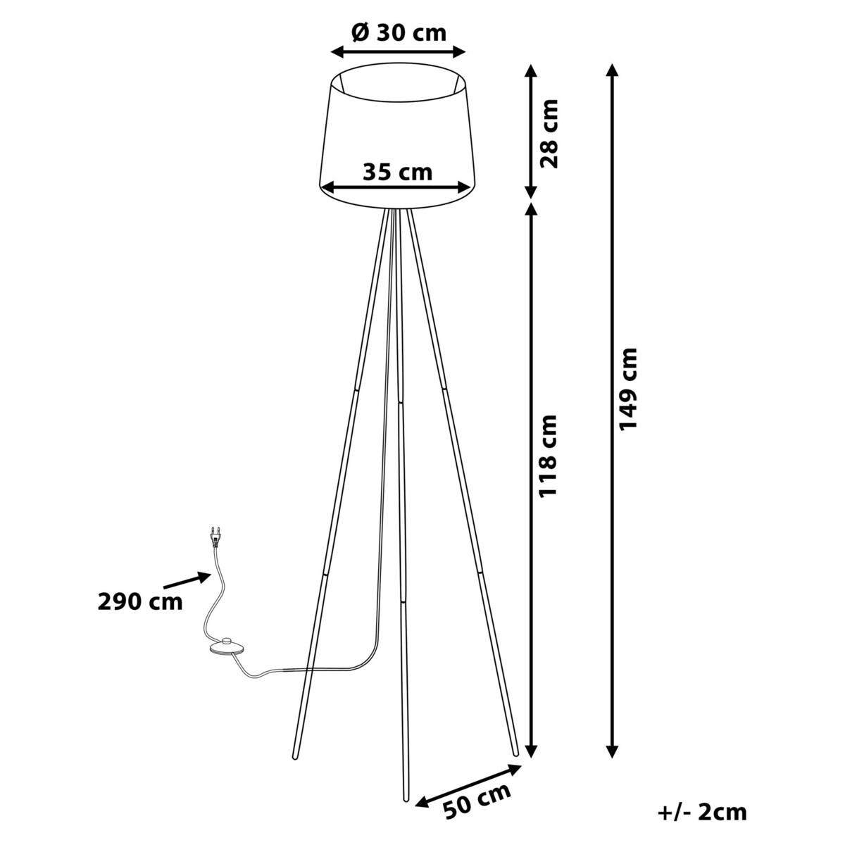 Lampa podłogowa biała SAMBRA