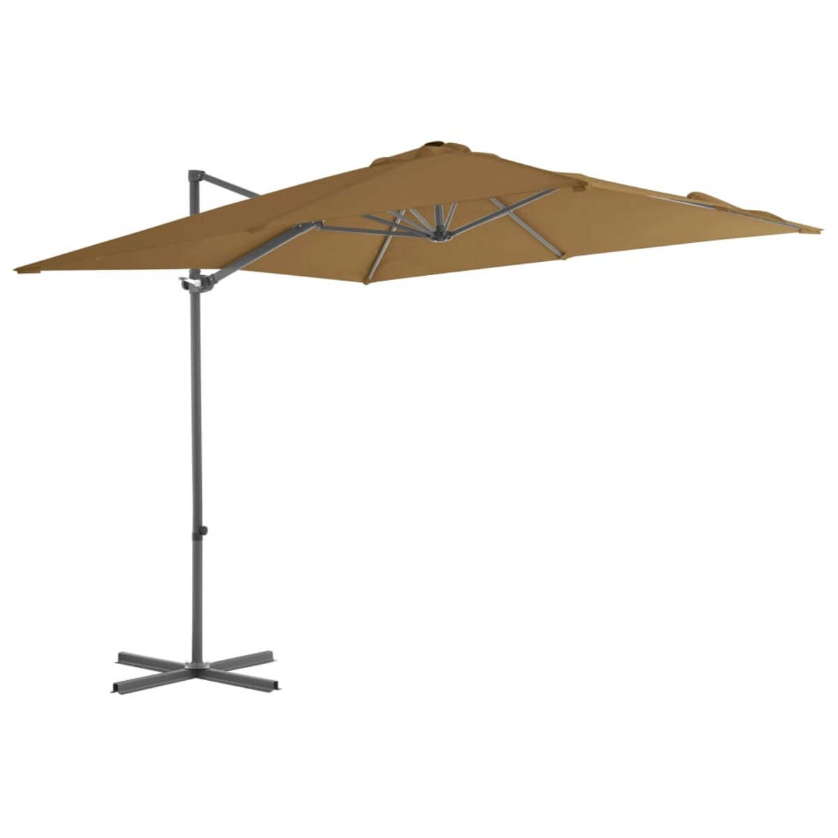 vidaXL Parasol wiszący ze stalowym słupkiem, 250x250 cm, taupe