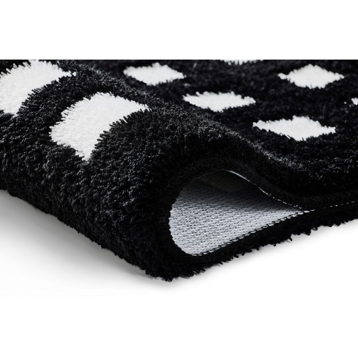 Kleine Wolke Boxes Dywanik łazienkowy czarny biały 70x120 cm antypoślizgowy