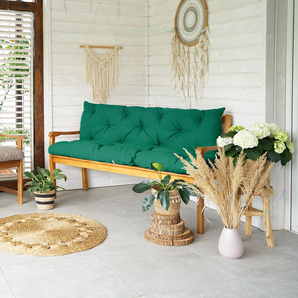 Poduszki na meble ogrodowe UV odporne, 100x60x50 cm, Zielony