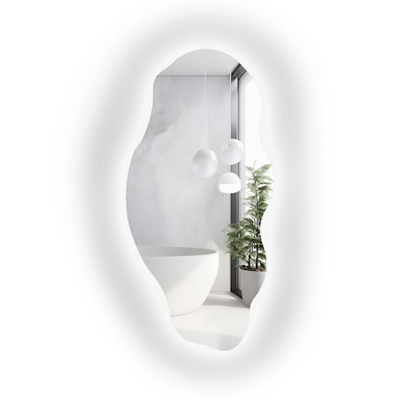 Dekoracyjne lustro o organicznym kształcie z podświetleniem - LOLIT LED