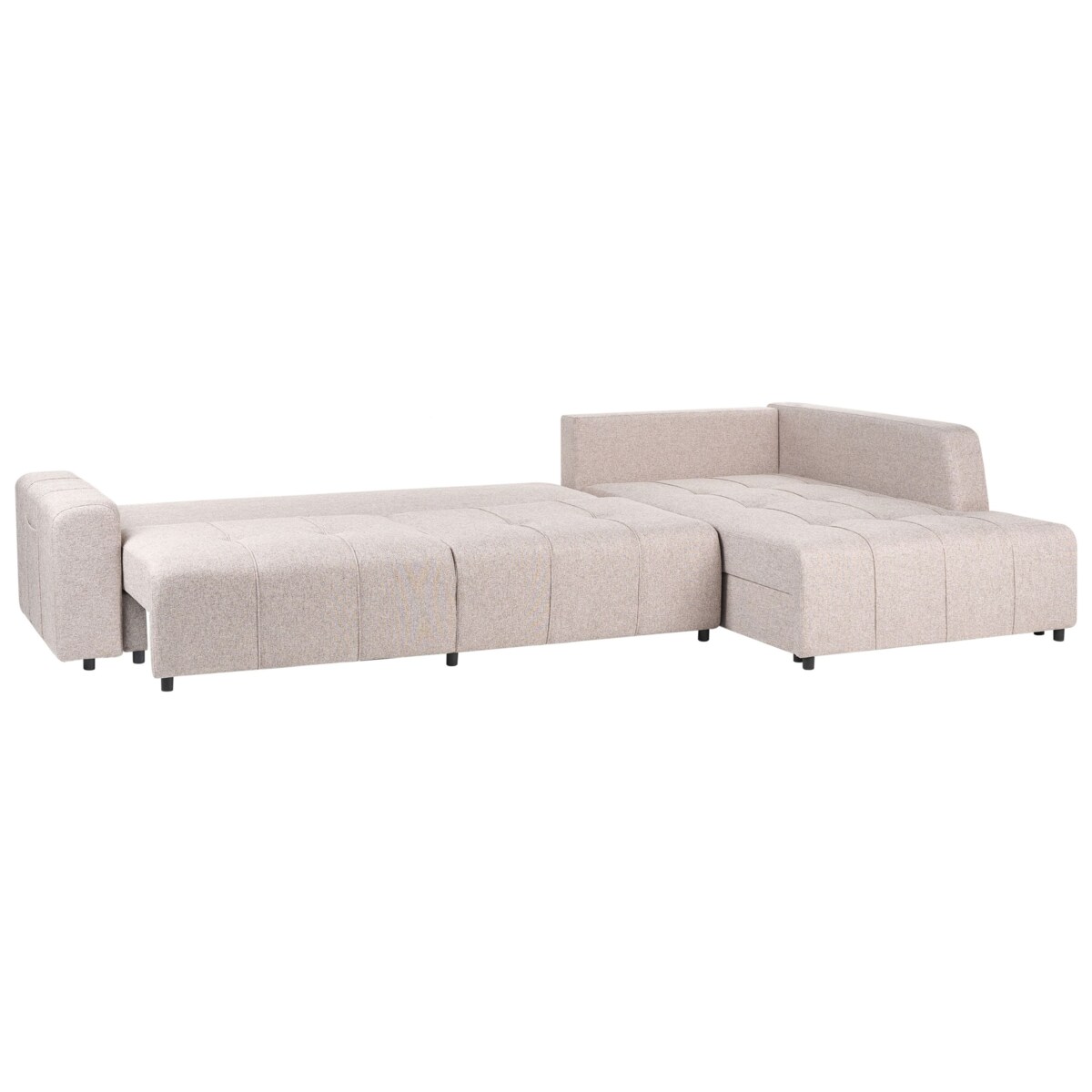 Sofa narożna lewostronna INNVIK Jasnobrązowy Tkanina Lewostronny